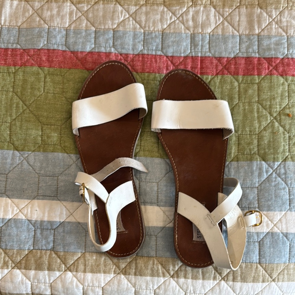 White Leather Women's Sandals